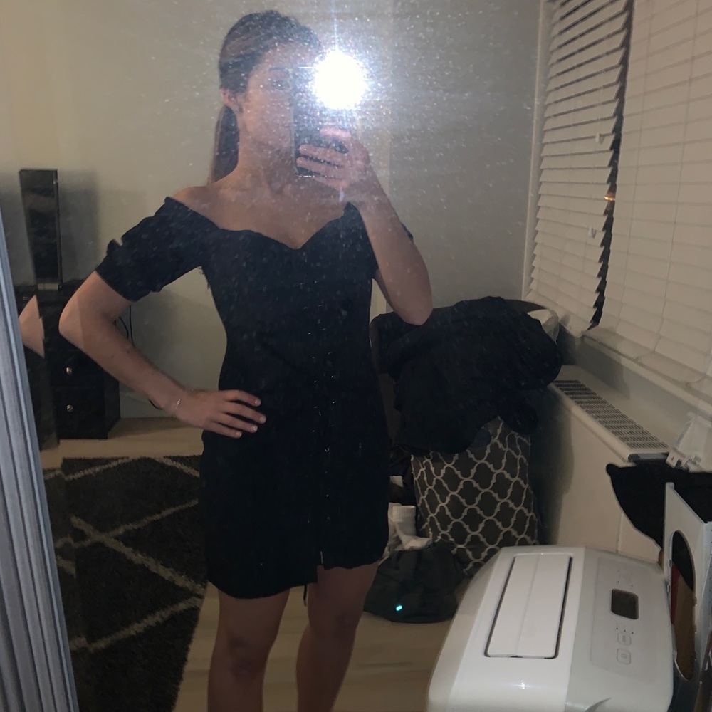 Black tie up dress
